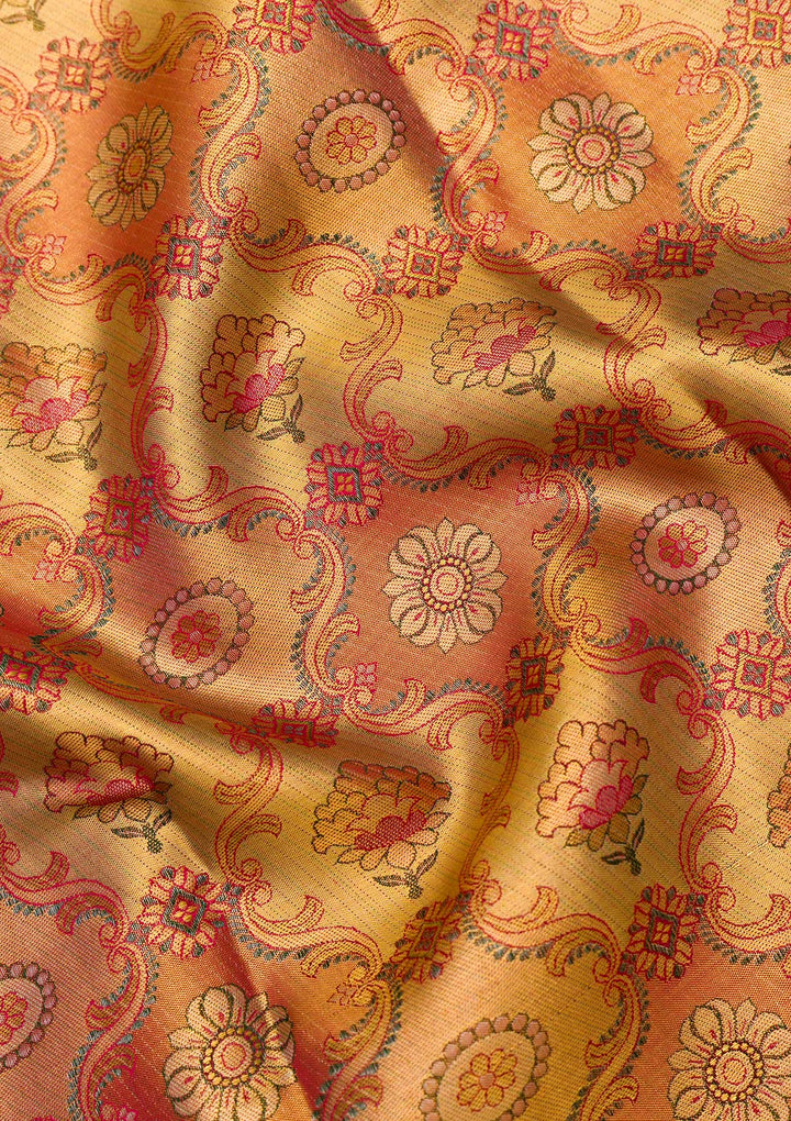 Gold Zariwork Tissue Saree-Koskii