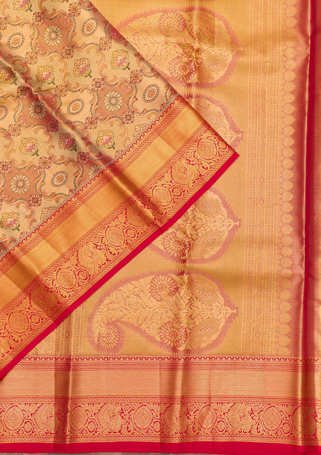 Gold Zariwork Tissue Saree-Koskii