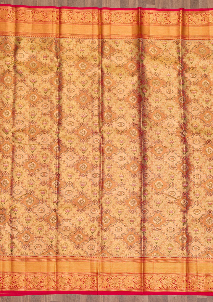 Gold Zariwork Tissue Saree-Koskii