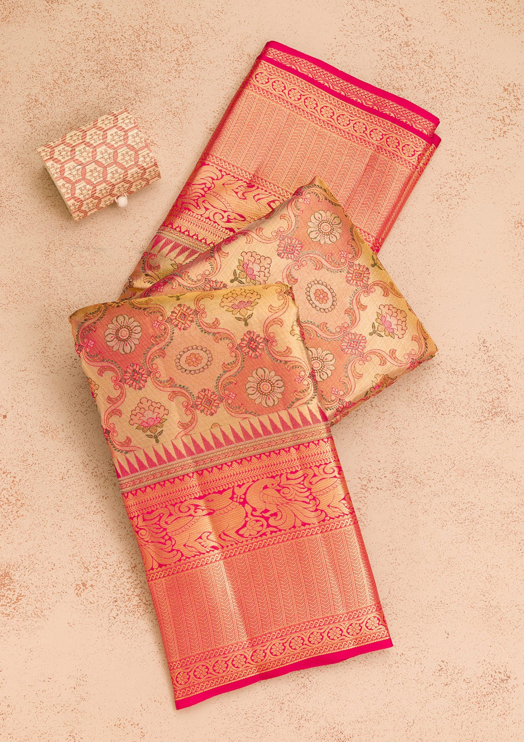 Gold Zariwork Tissue Saree-Koskii