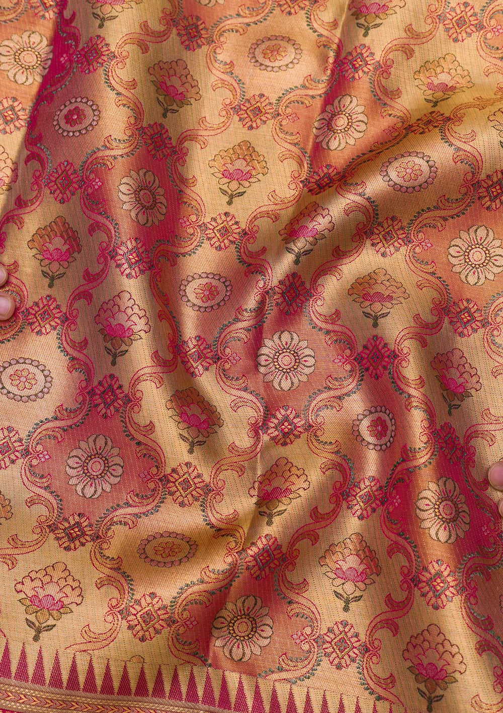 Gold Zariwork Tissue Saree-Koskii
