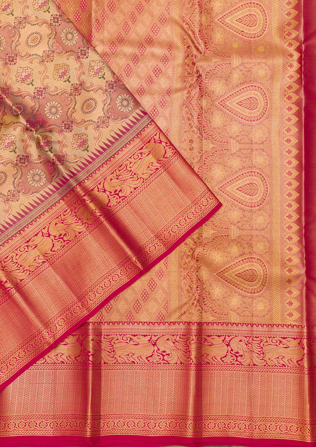 Gold Zariwork Tissue Saree-Koskii