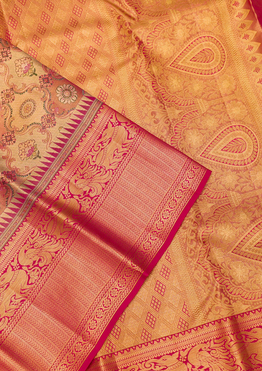 Gold Zariwork Tissue Saree-Koskii