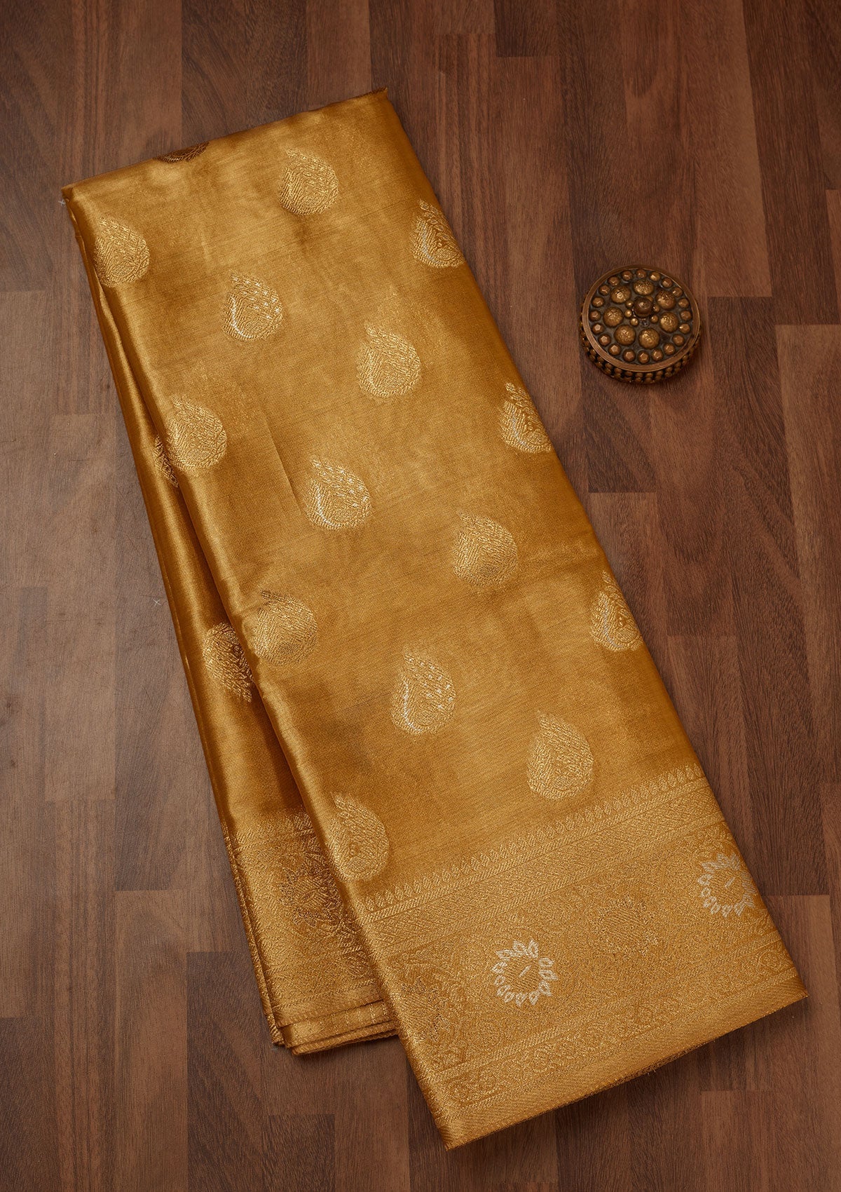 Gold Zariwork Tissue Saree-Koskii