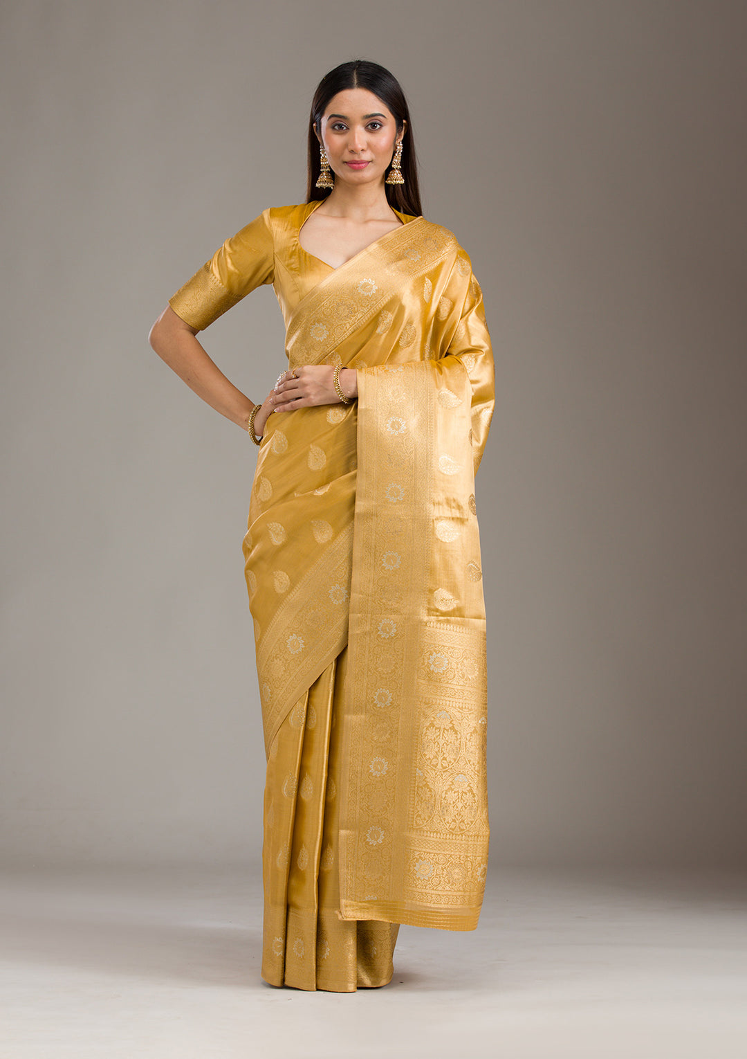 Gold Zariwork Tissue Saree