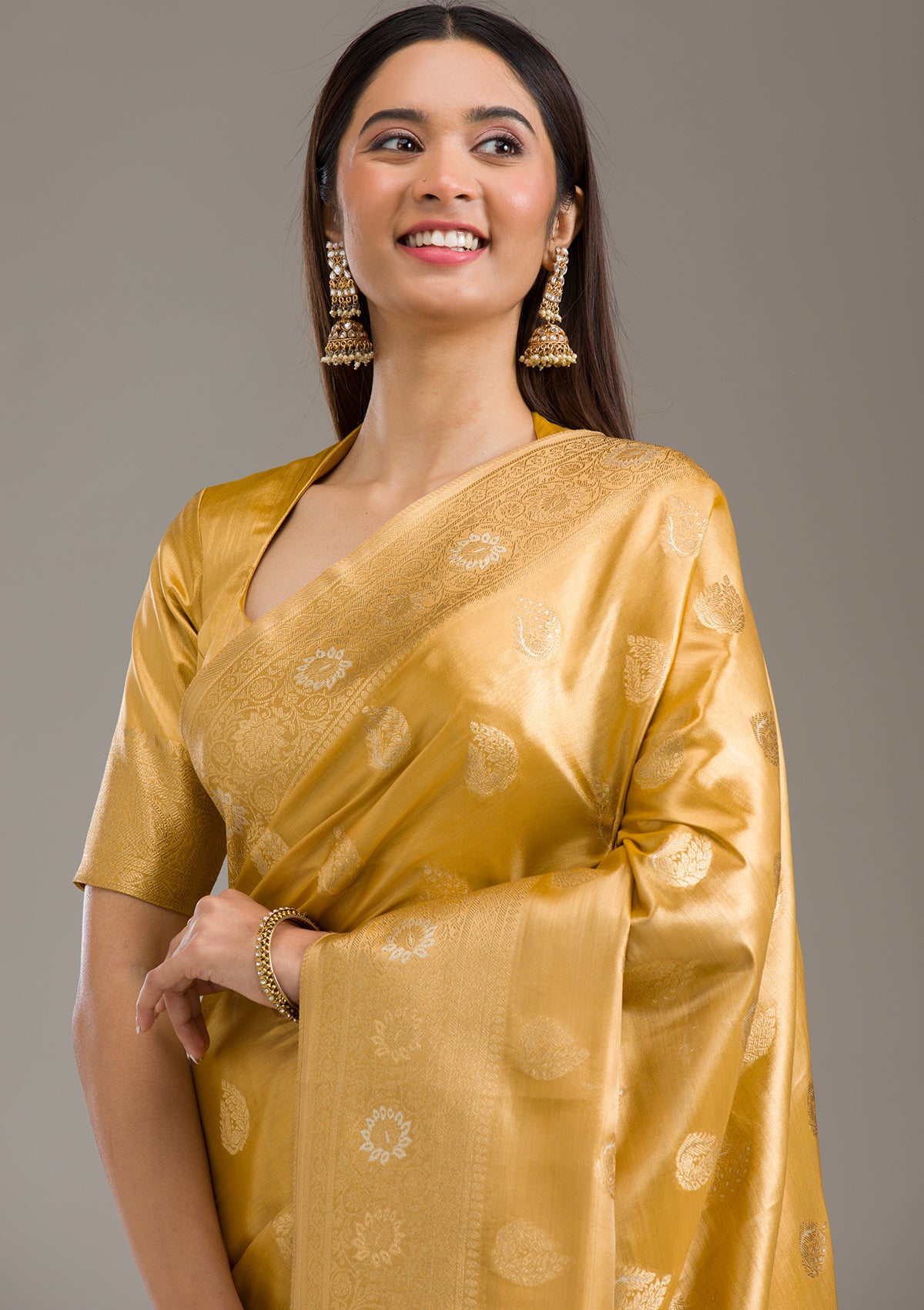 Gold Zariwork Tissue Saree