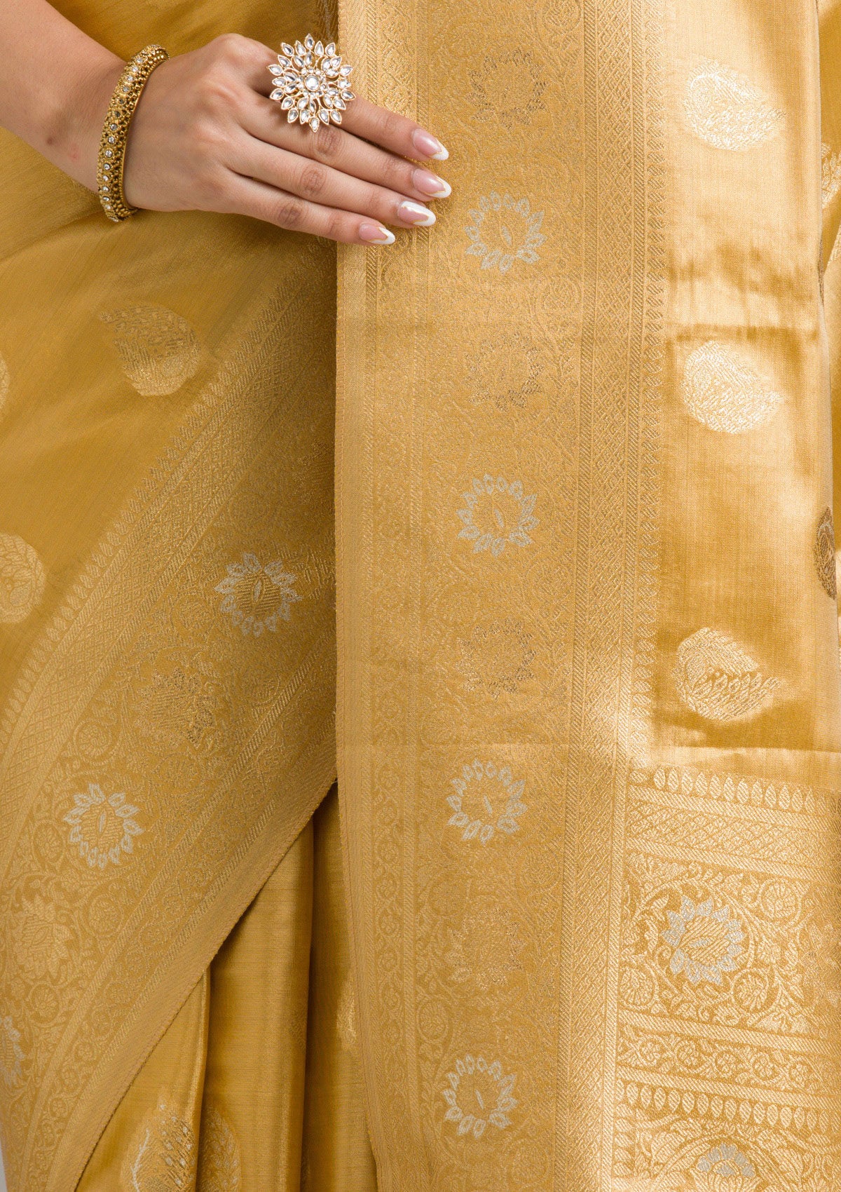 Gold Zariwork Tissue Saree