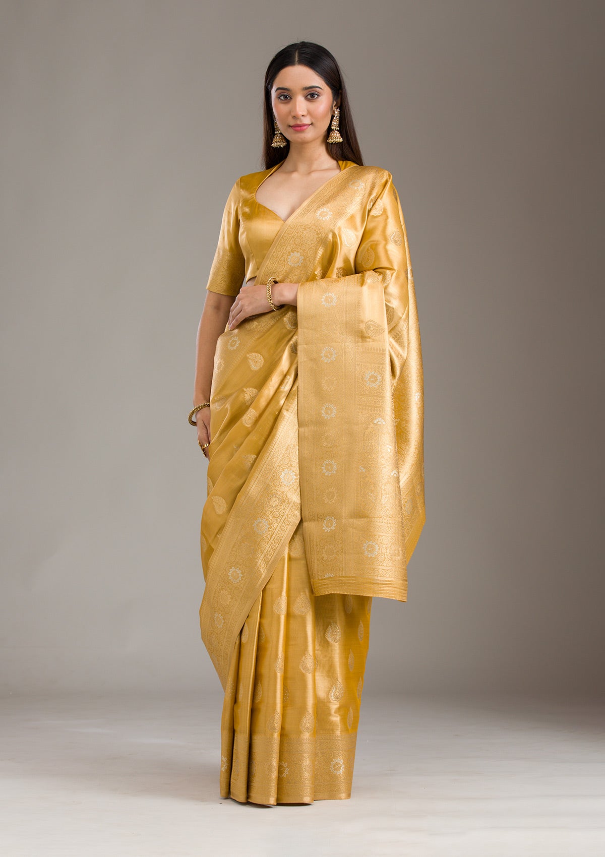 Gold Zariwork Tissue Saree