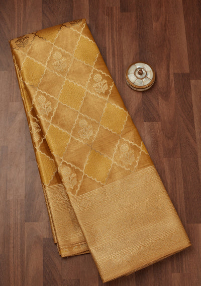 Gold Zariwork Tissue Saree-Koskii