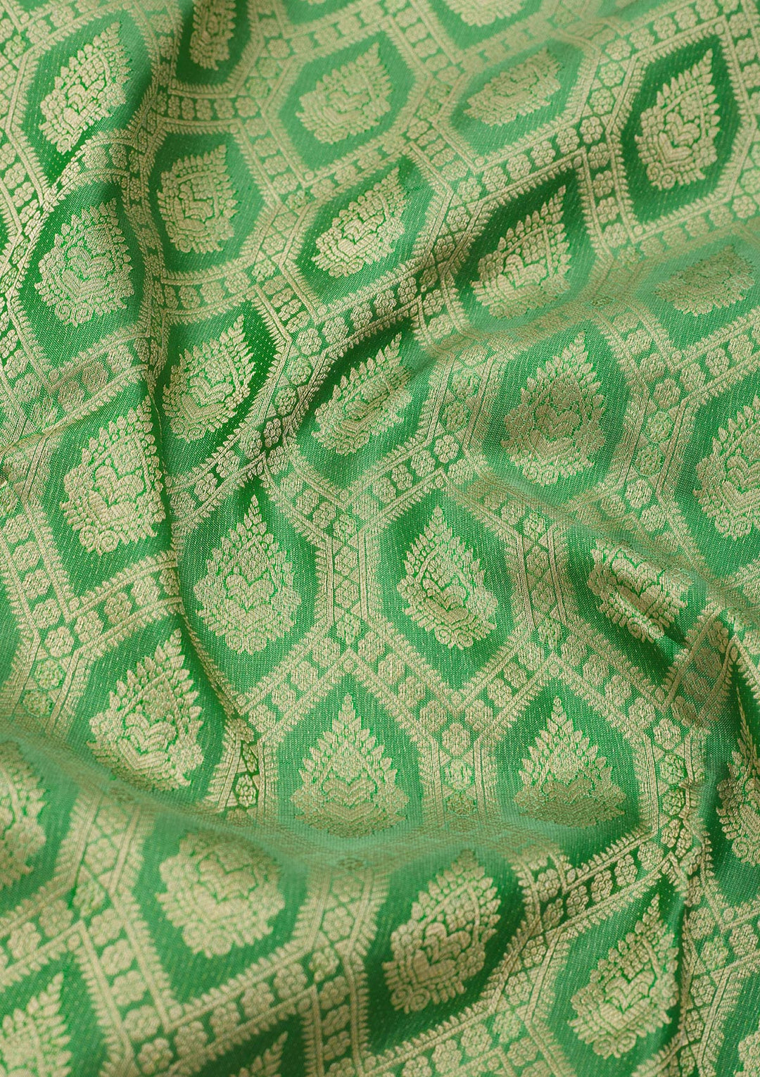 Green Zariwork Pure Silk Saree-Koskii