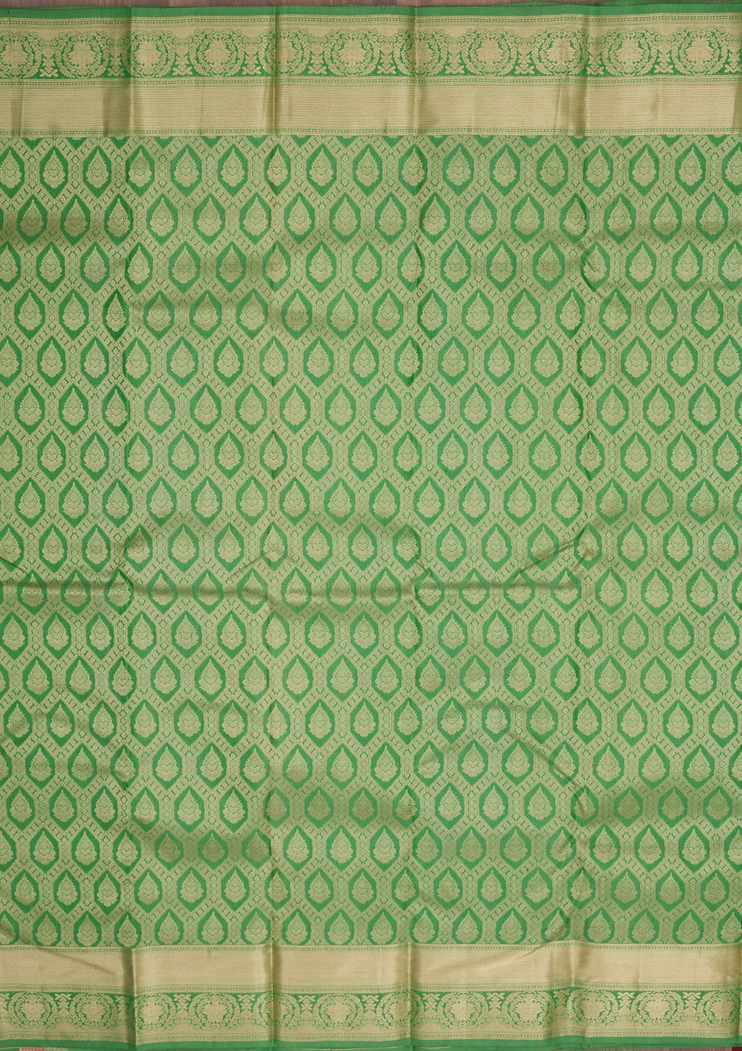 Green Zariwork Pure Silk Saree-Koskii