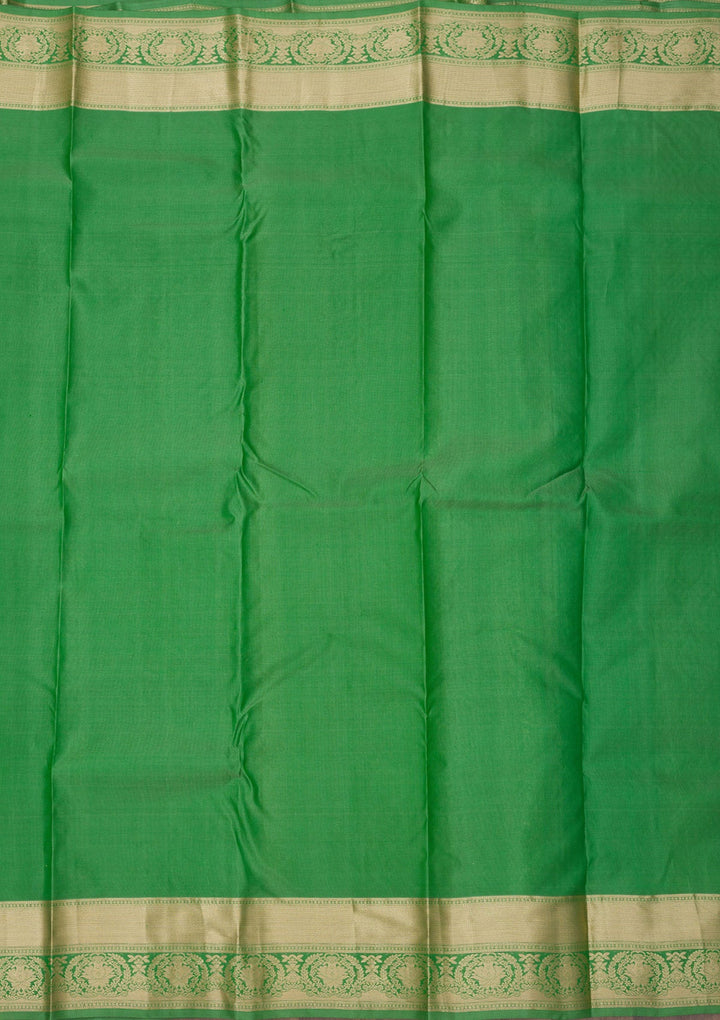 Green Zariwork Pure Silk Saree-Koskii