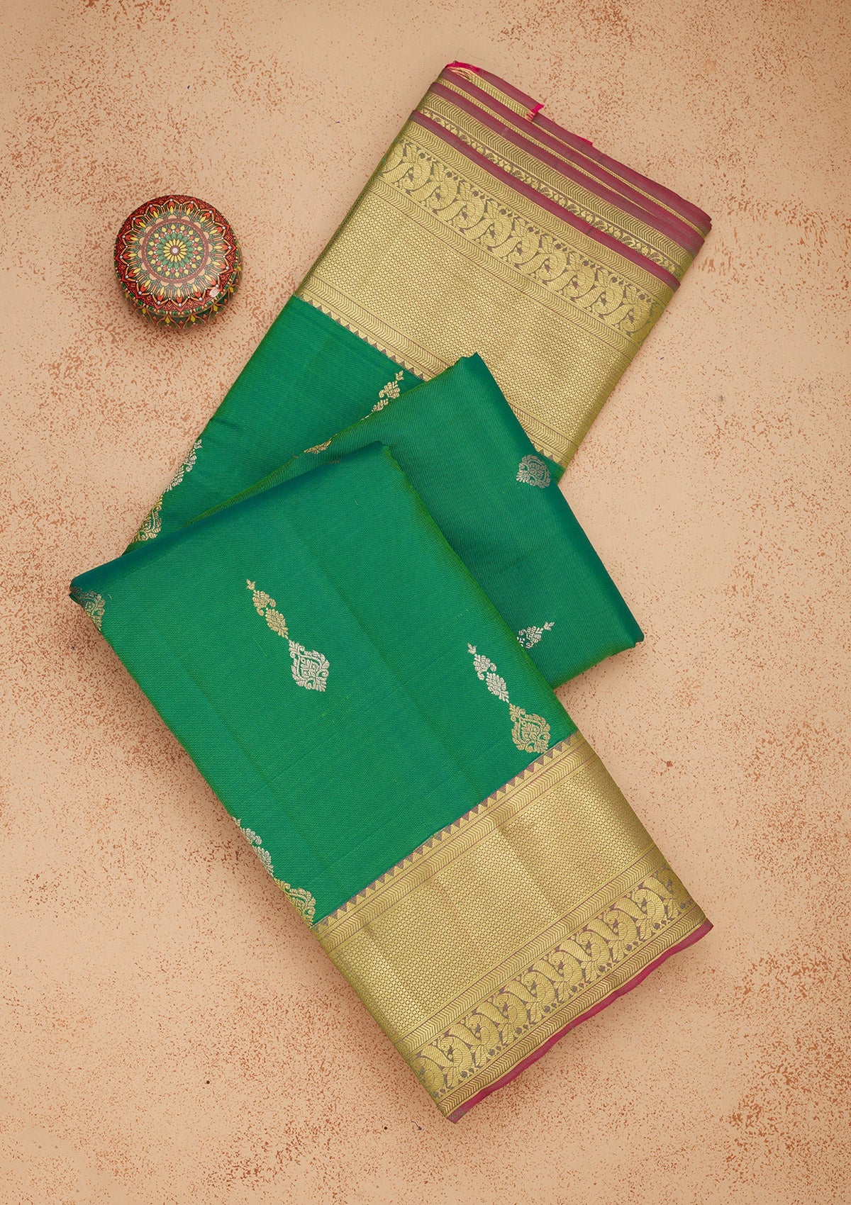 Green Zariwork Pure Silk Saree-Koskii