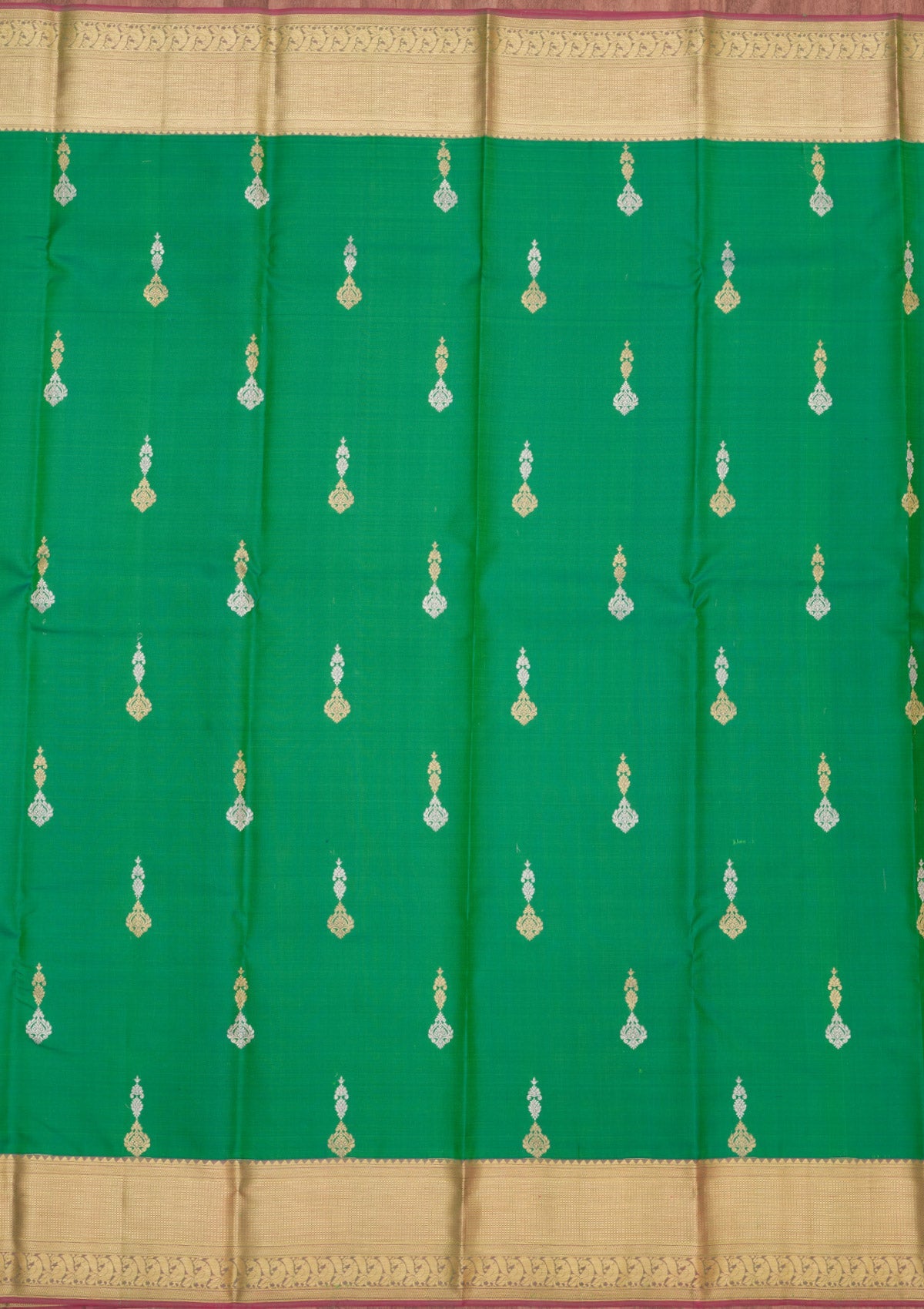 Green Zariwork Pure Silk Saree-Koskii