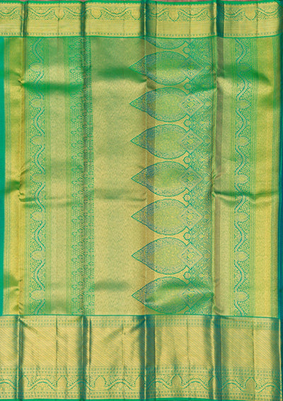 Green Zariwork Pure Silk Saree-Koskii