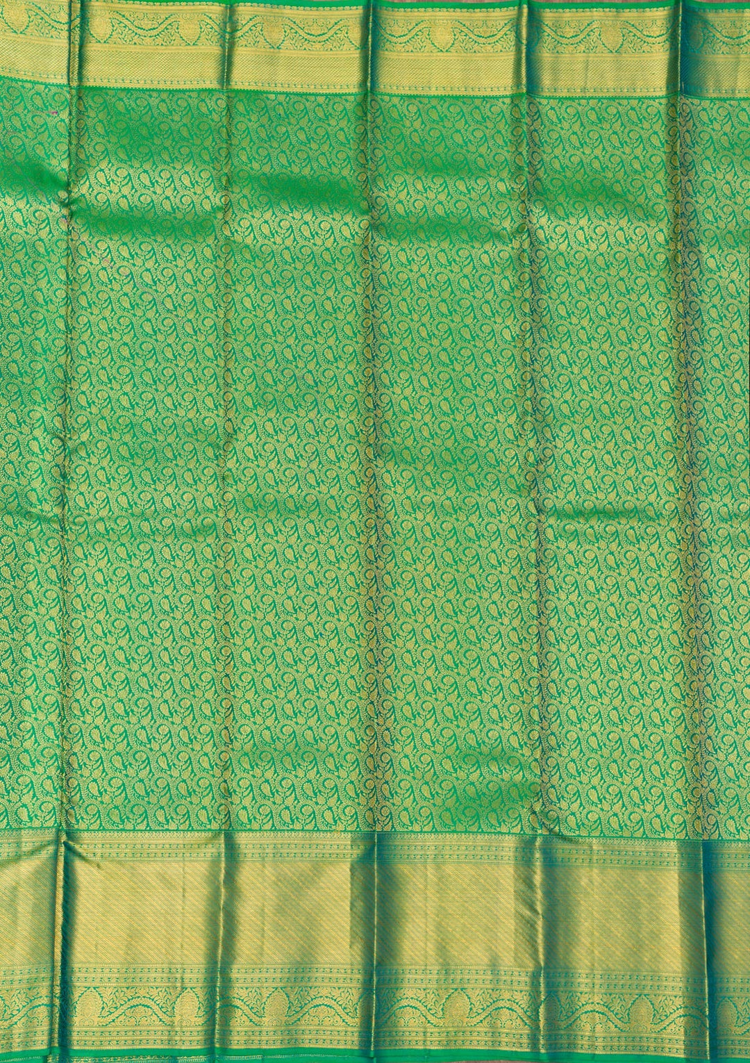 Green Zariwork Pure Silk Saree-Koskii
