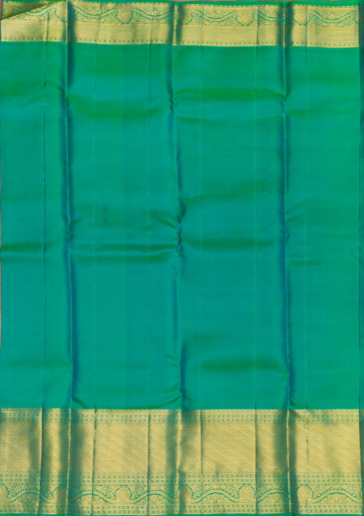 Green Zariwork Pure Silk Saree-Koskii