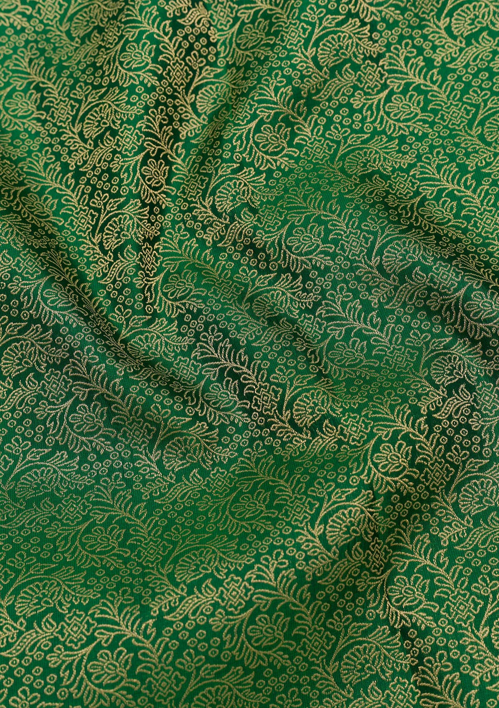 Green Zariwork Pure Silk Saree-Koskii