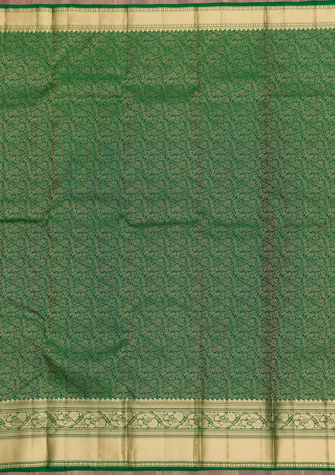 Green Zariwork Pure Silk Saree-Koskii