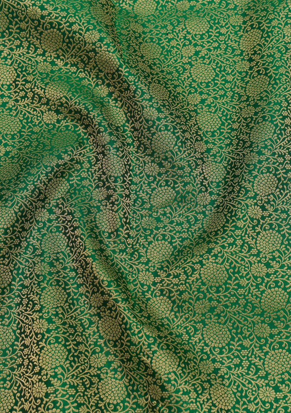 Green Zariwork Pure Silk Saree-Koskii