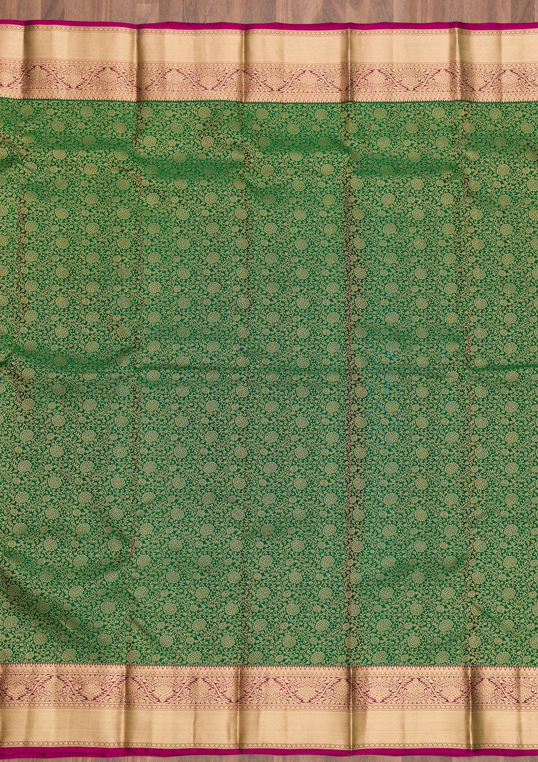 Green Zariwork Pure Silk Saree-Koskii