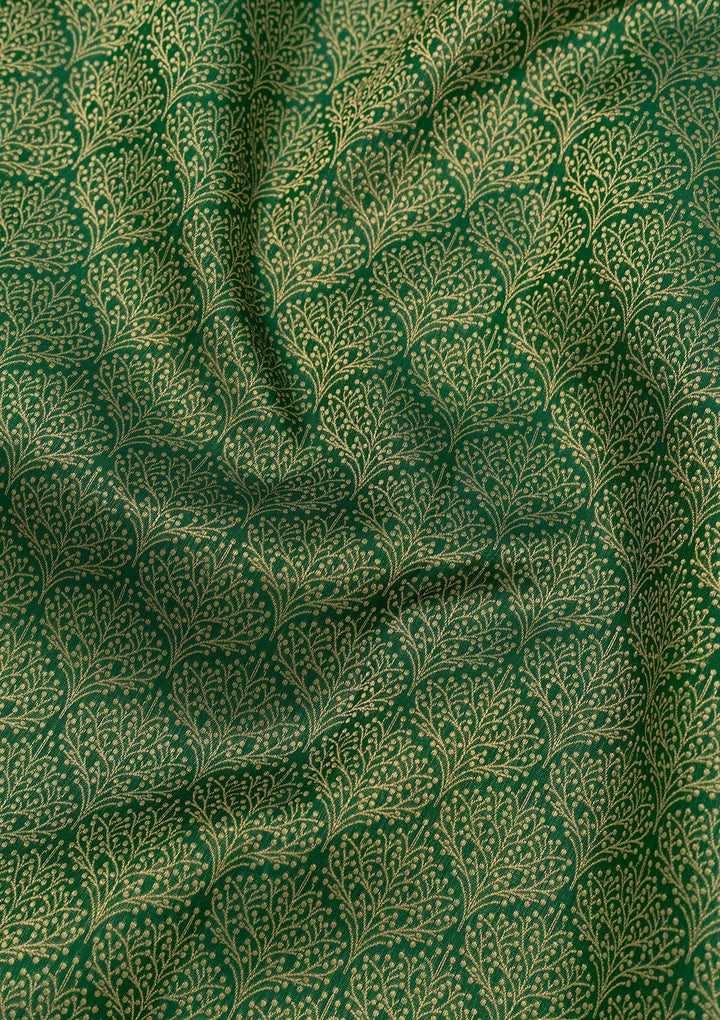 Green Zariwork Pure Silk Saree-Koskii