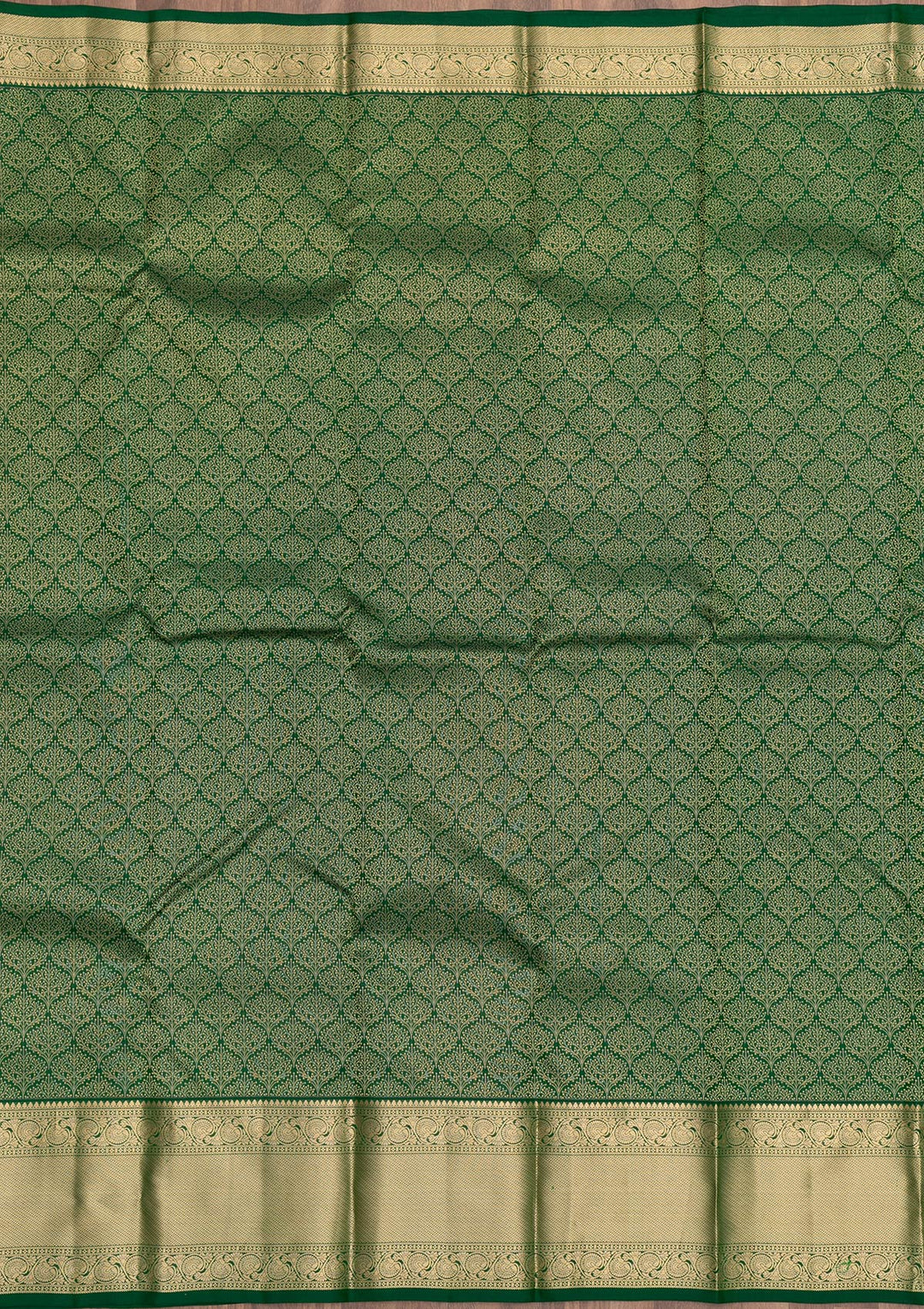 Green Zariwork Pure Silk Saree-Koskii