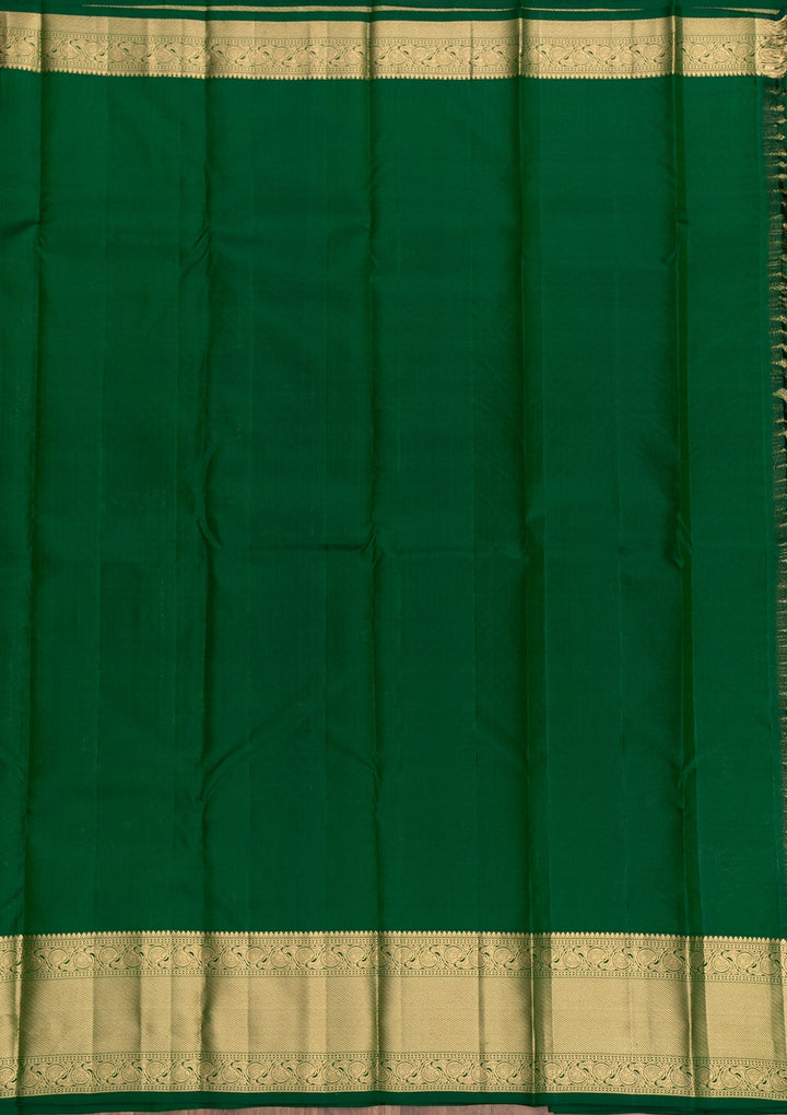 Green Zariwork Pure Silk Saree-Koskii