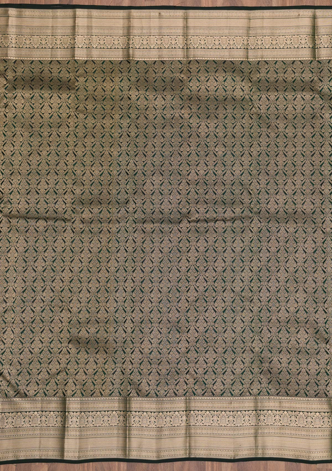 Green Zariwork Pure Silk Saree-Koskii