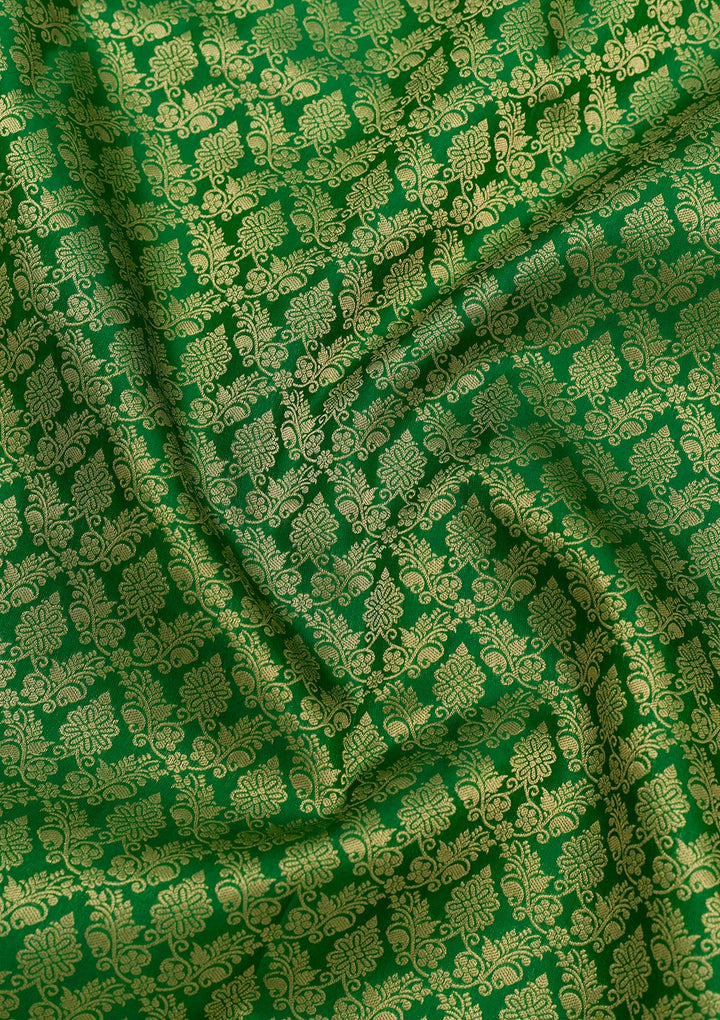 Green Zariwork Pure Silk Saree-Koskii
