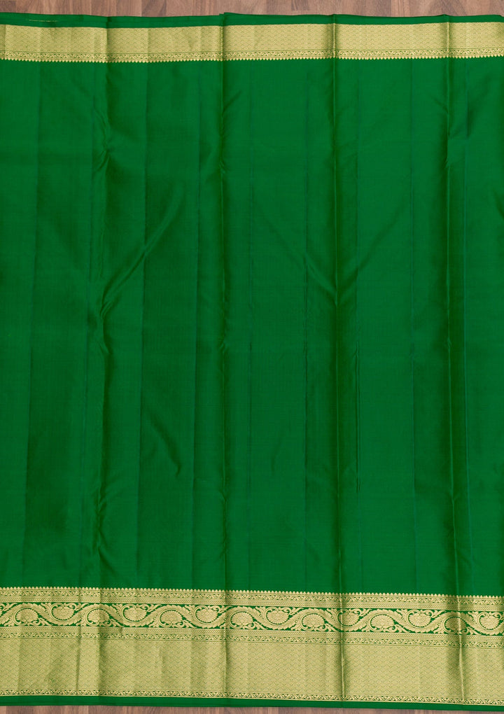 Green Zariwork Pure Silk Saree-Koskii