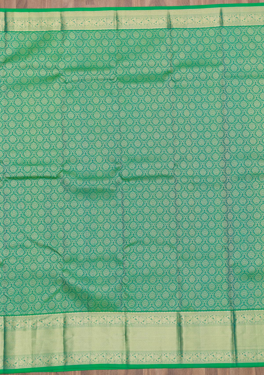Green Zariwork Pure Silk Saree-Koskii