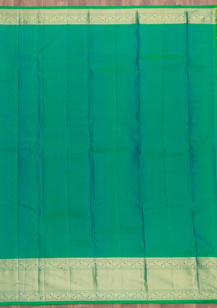 Green Zariwork Pure Silk Saree-Koskii