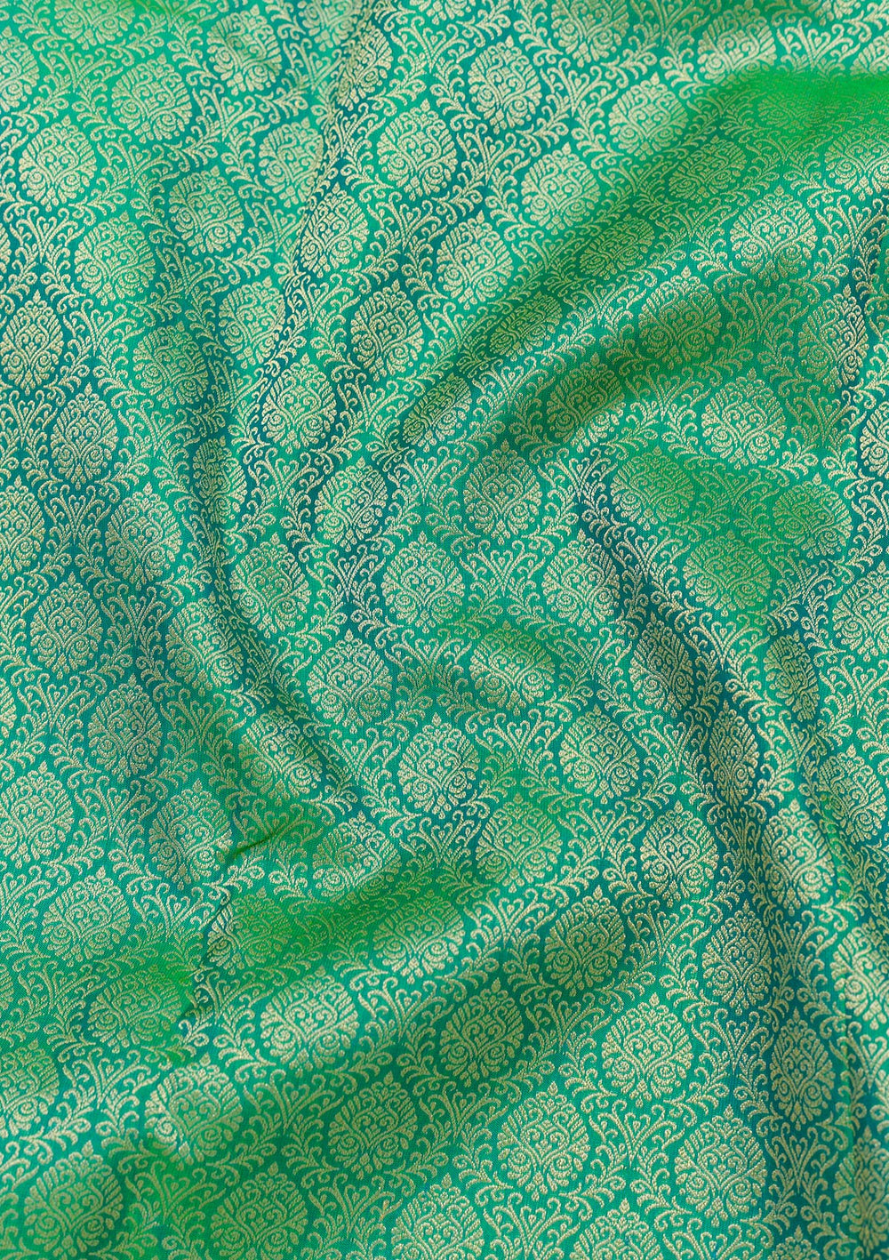 Green Zariwork Pure Silk Saree-Koskii