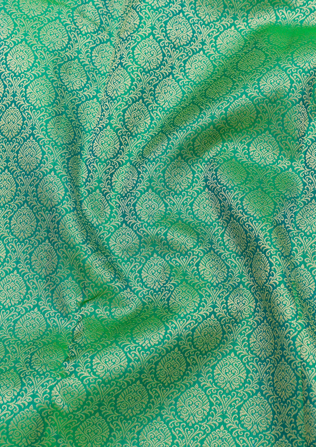 Green Zariwork Pure Silk Saree-Koskii
