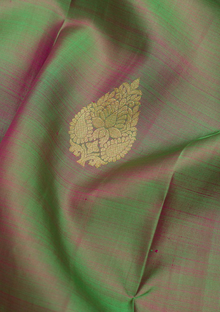 Green Zariwork Pure Silk Saree-Koskii