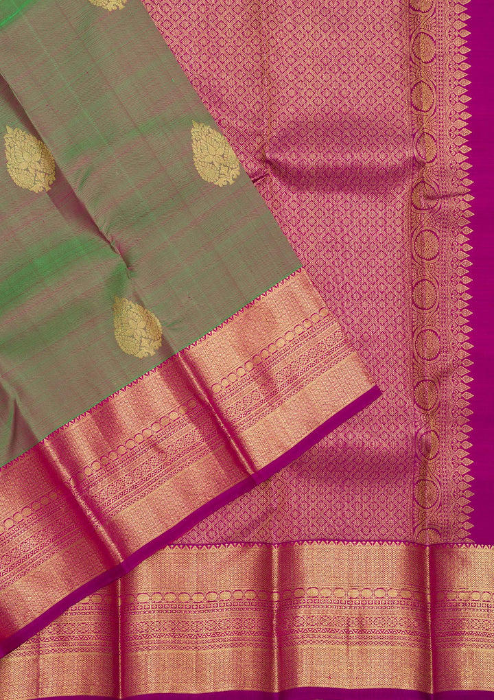 Green Zariwork Pure Silk Saree-Koskii