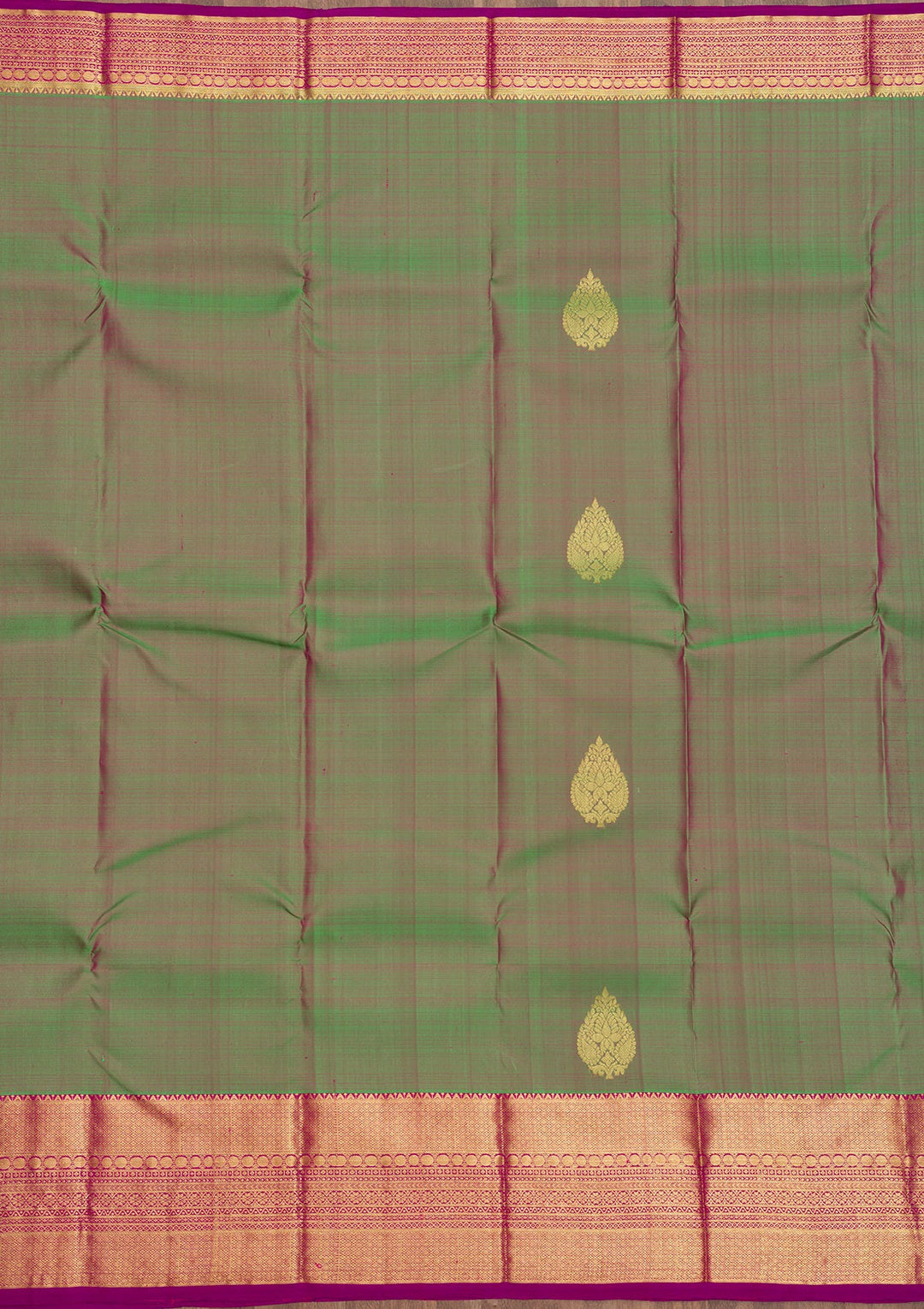 Green Zariwork Pure Silk Saree-Koskii