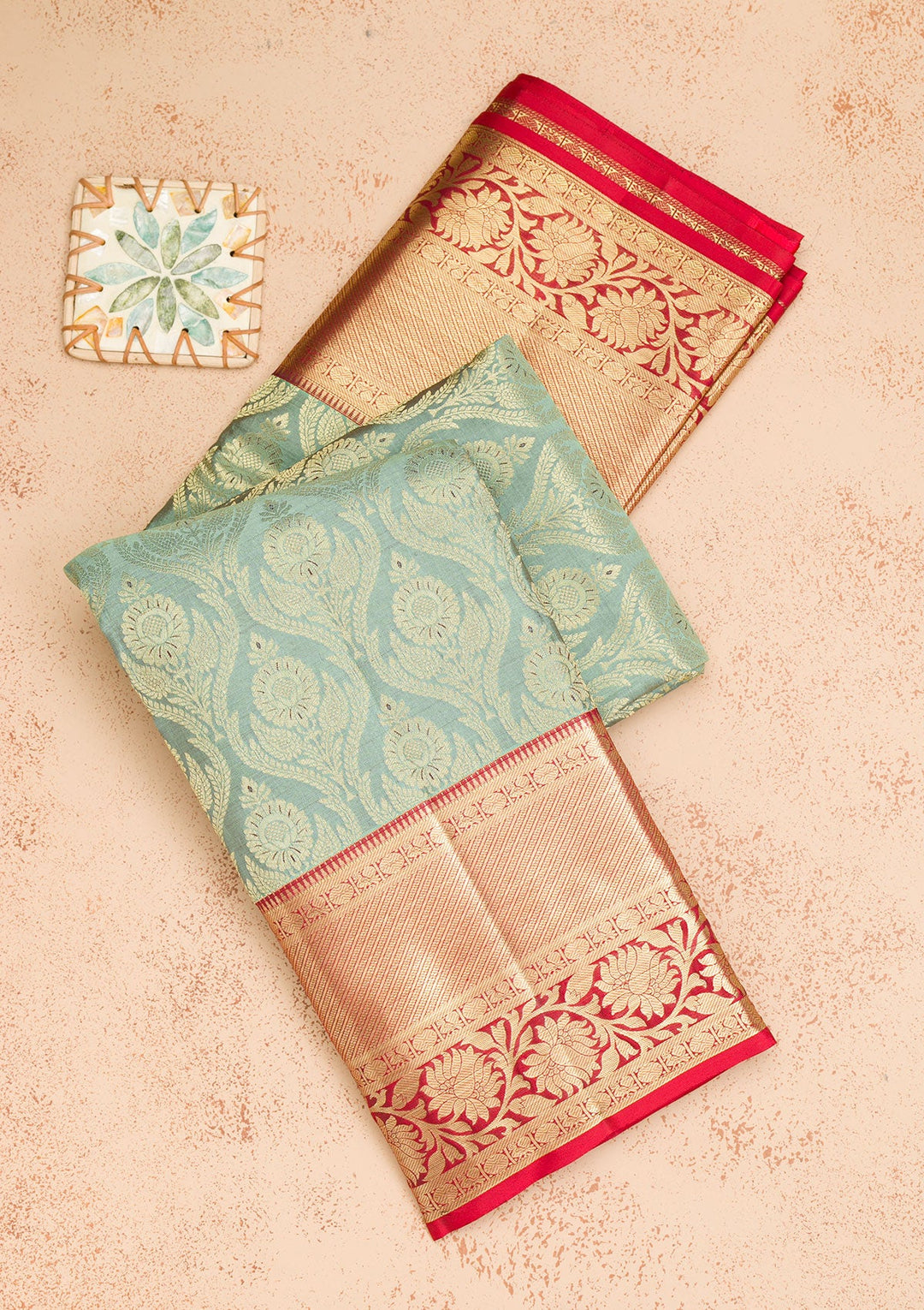 Green Zariwork Pure Silk Saree-Koskii