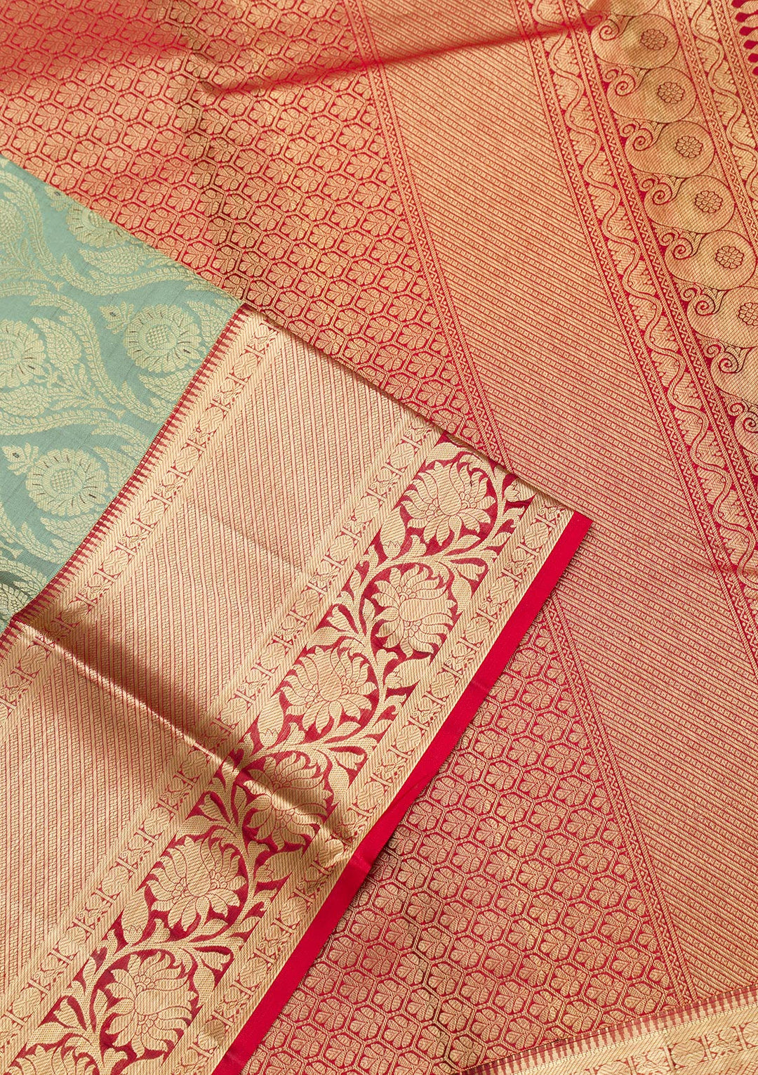 Green Zariwork Pure Silk Saree-Koskii