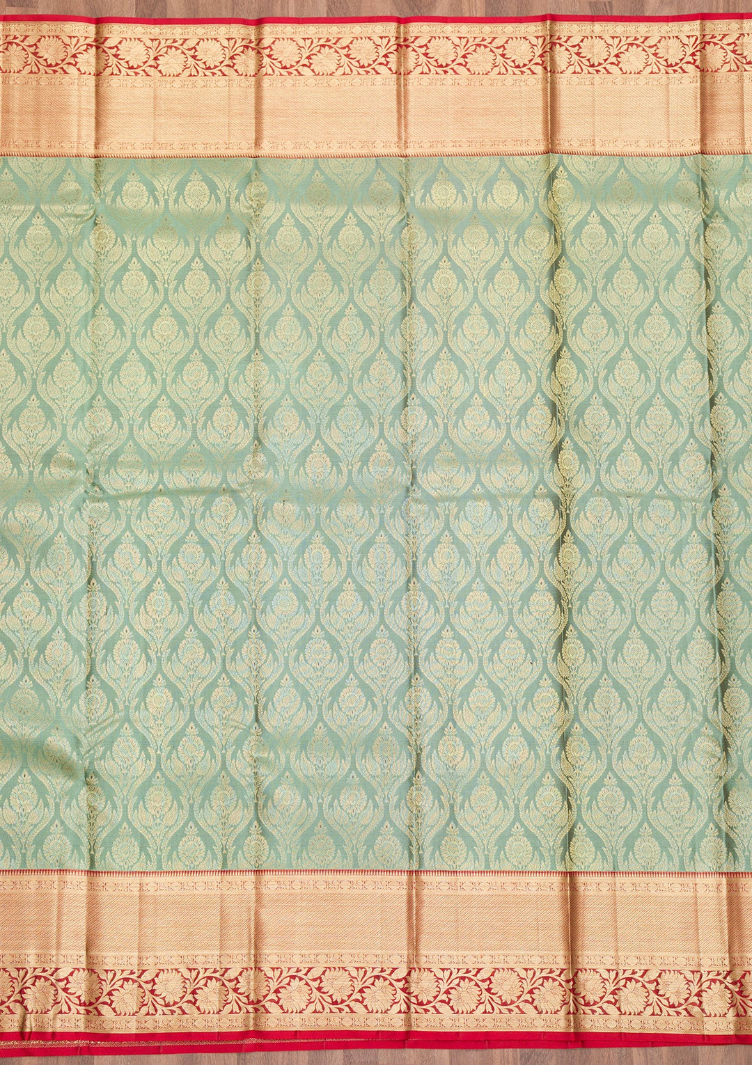 Green Zariwork Pure Silk Saree-Koskii