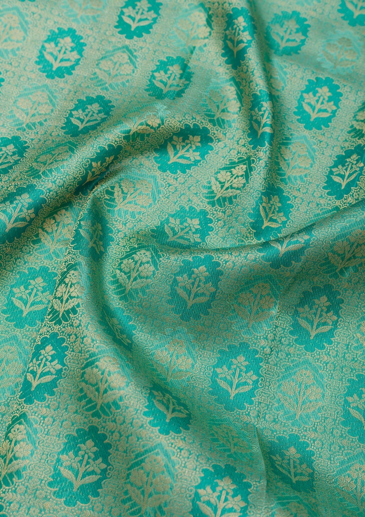 Sea Green Zariwork Pure Silk Saree-Koskii