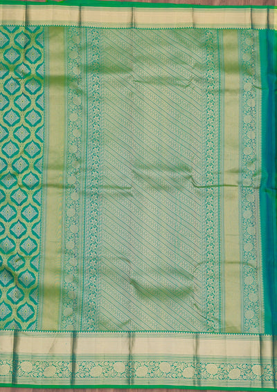 Green Zariwork Pure Silk Saree-Koskii