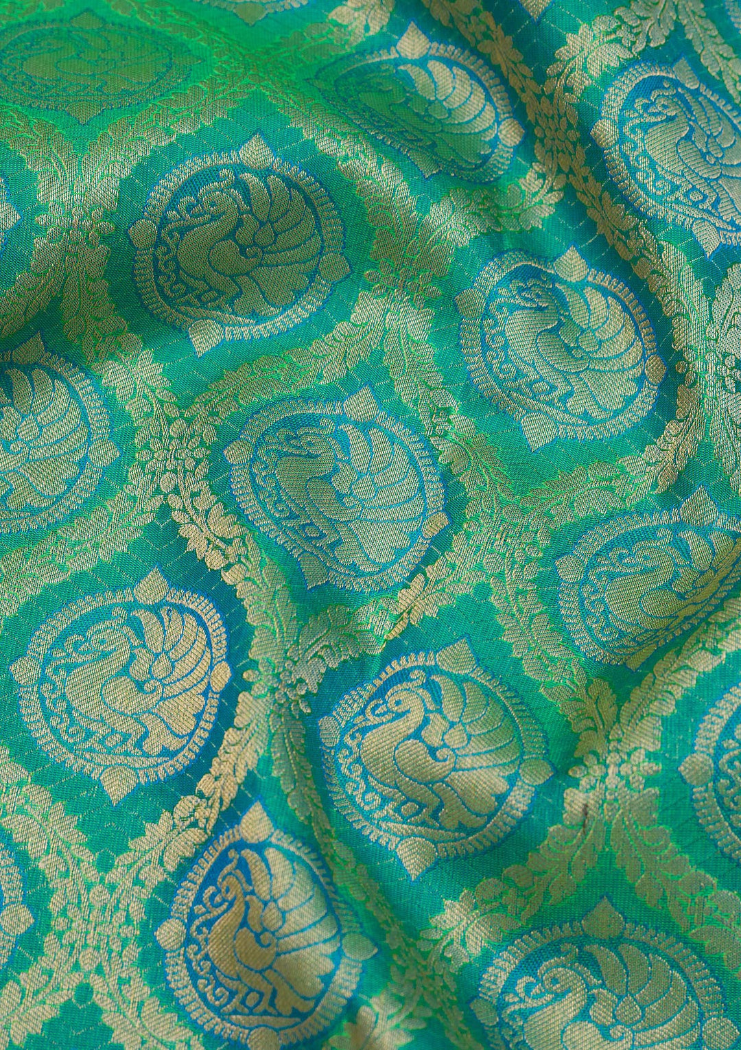 Green Zariwork Pure Silk Saree-Koskii