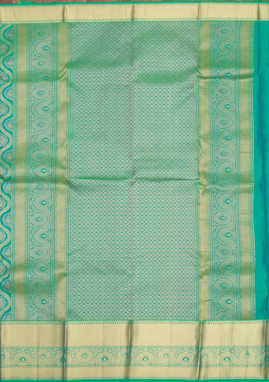 Green Zariwork Pure Silk Saree-Koskii