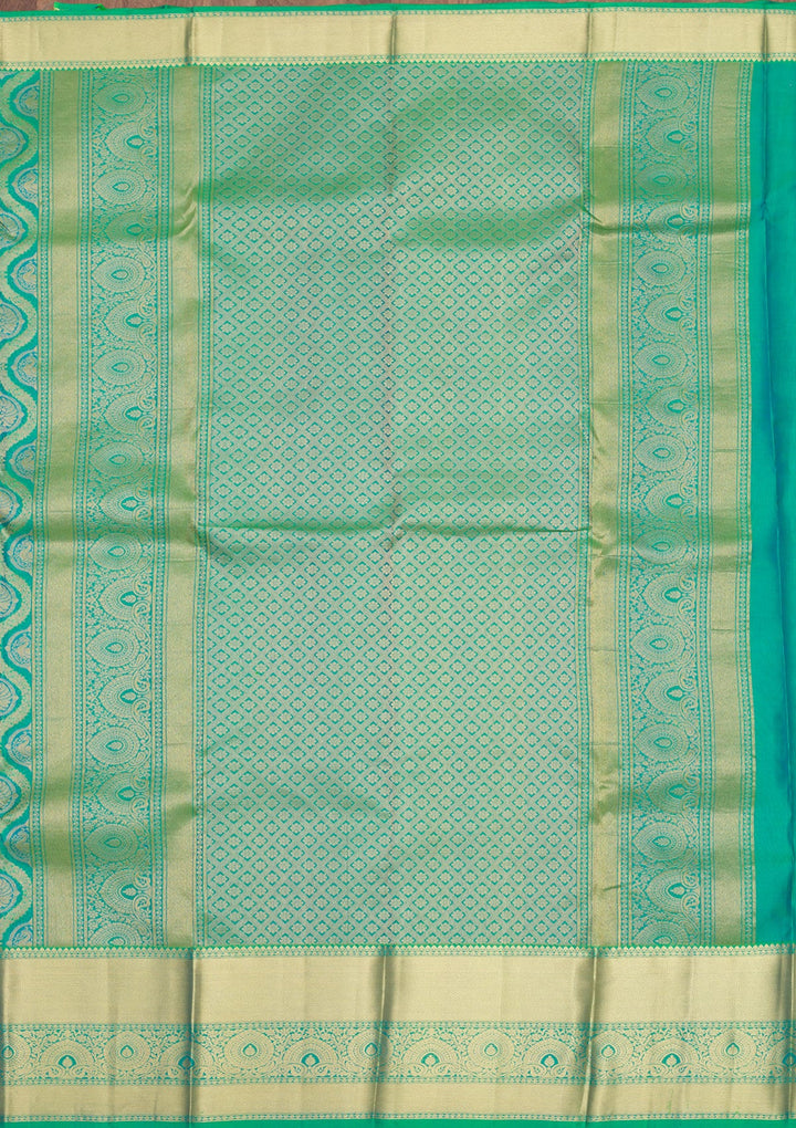 Green Zariwork Pure Silk Saree-Koskii