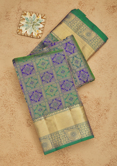 Green Zariwork Pure Silk Saree-Koskii