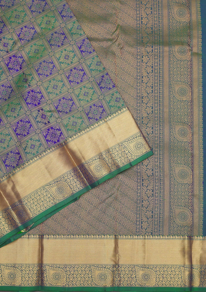 Green Zariwork Pure Silk Saree-Koskii