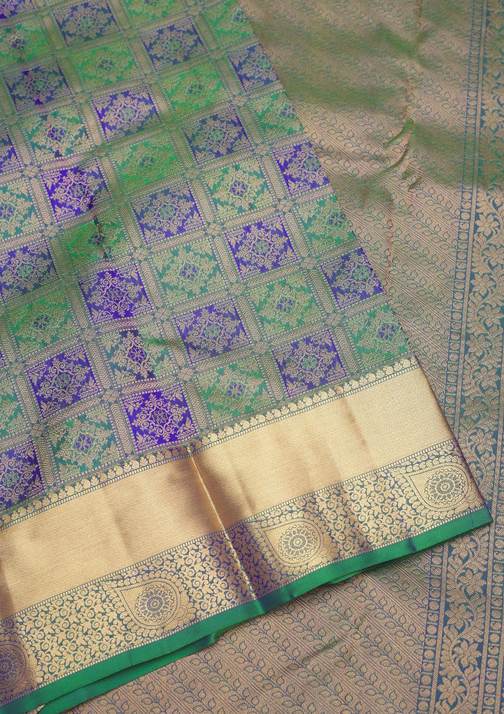 Green Zariwork Pure Silk Saree-Koskii