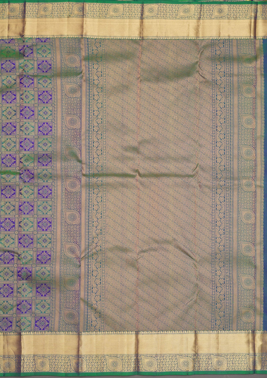 Green Zariwork Pure Silk Saree-Koskii